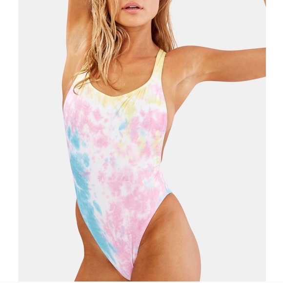 Anthropologie Other - Anthro Solid & Striped Tie-Dyed One Piece Swimsuit